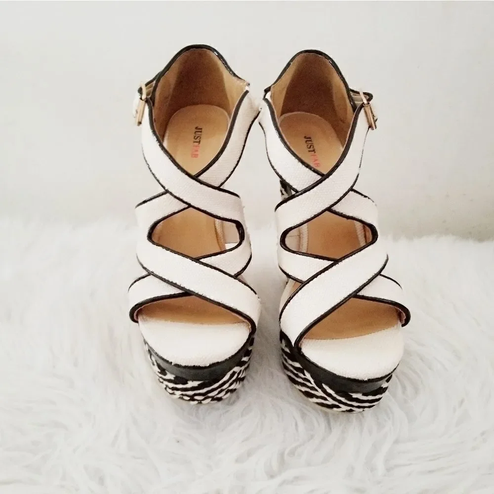 Just Fab espadrille wedge heel